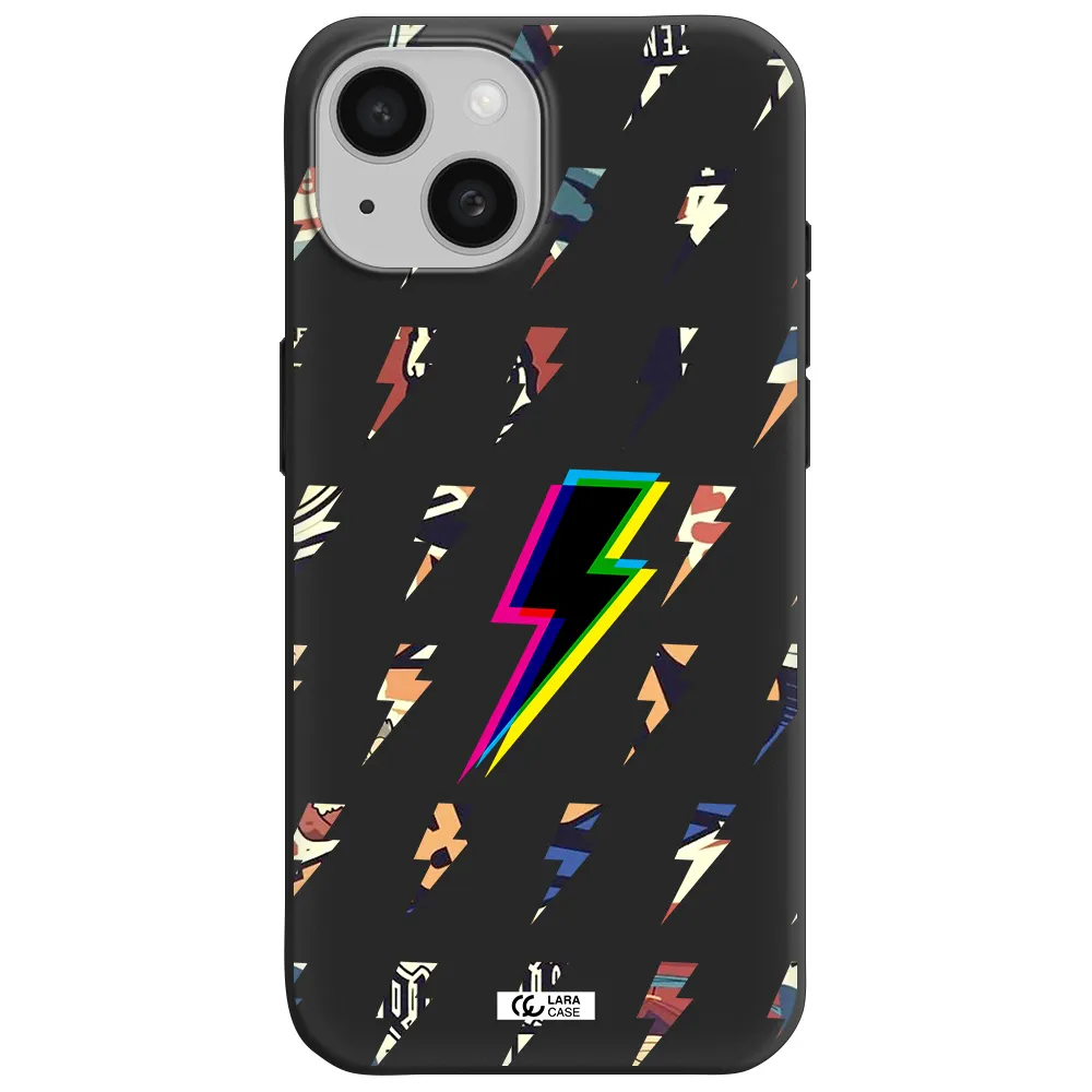 Thunder Glitch Apple iPhone 15 Silicone black Case