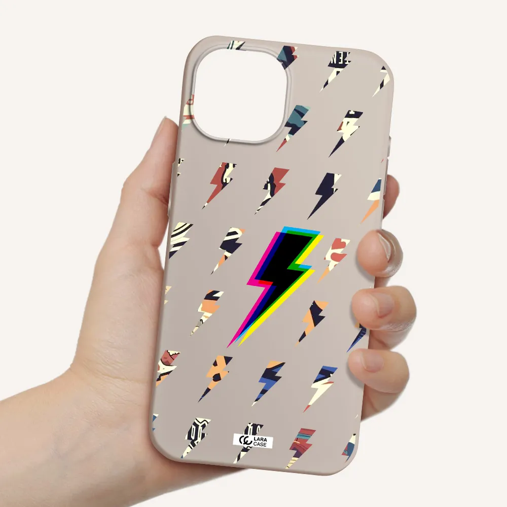 Thunder Glitch Apple iPhone 15 Silicone Stone Case