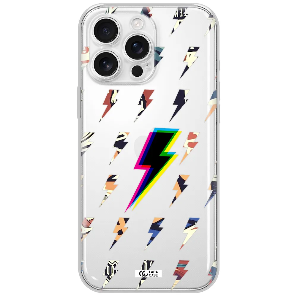 Thunder Glitch Apple Iphone 16 Pro Max Clear Tpu Case
