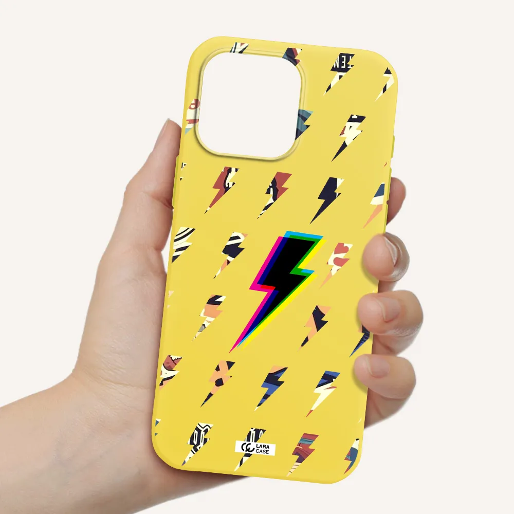 Thunder Glitch Apple Iphone 16 Pro Max Silicone Canary Yellow Case