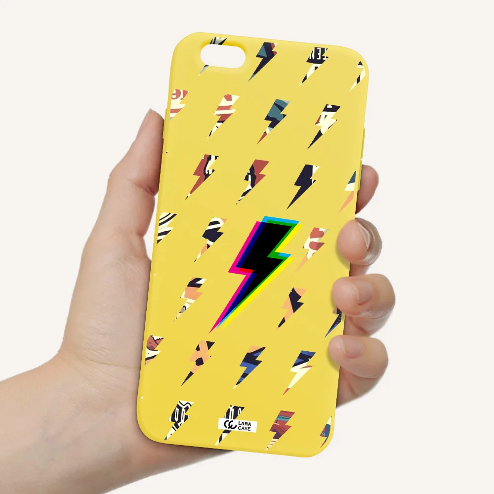 Thunder Glitch Apple iPhone 6 plus Silicone canary yellow Case