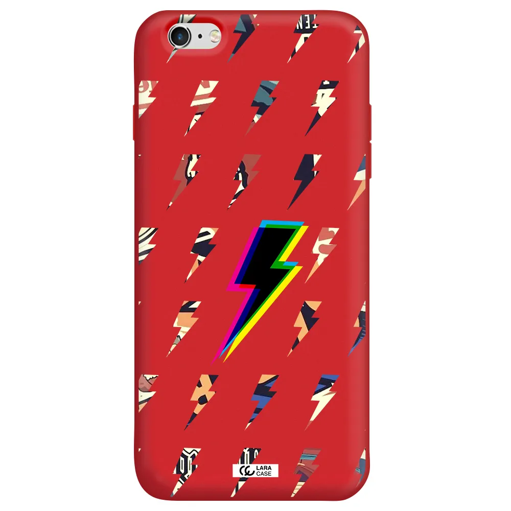 Thunder Glitch Apple iPhone 6 plus Silicone Imperial Red Case