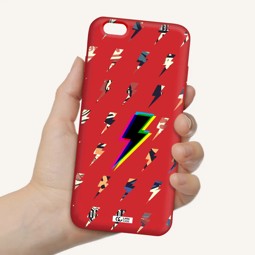 Thunder Glitch Apple iPhone 6 plus Silicone Imperial Red Case