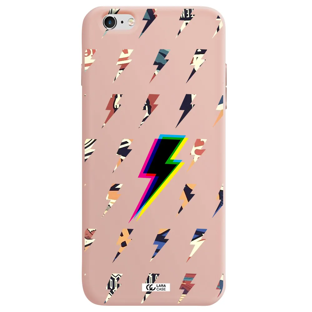 Thunder Glitch Apple iPhone 6 plus Silicone pastel pink Case