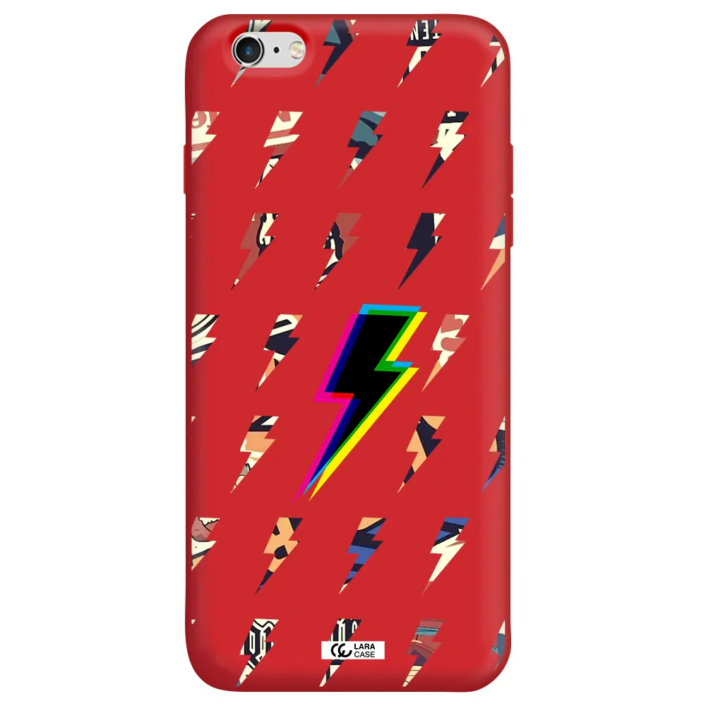 Thunder Glitch Apple iPhone 6 s plus Silicone Imperial Red Case