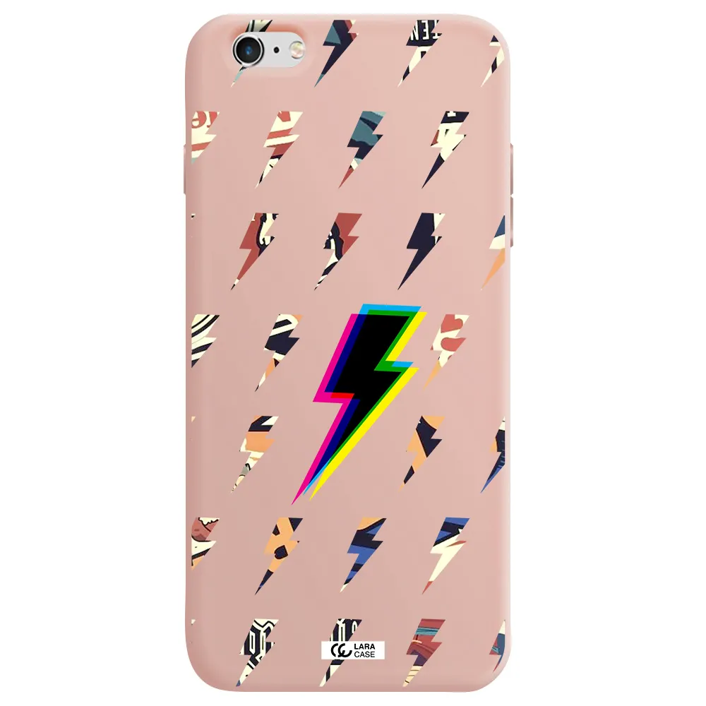 Thunder Glitch Apple iPhone 6 s plus Silicone pastel pink Case