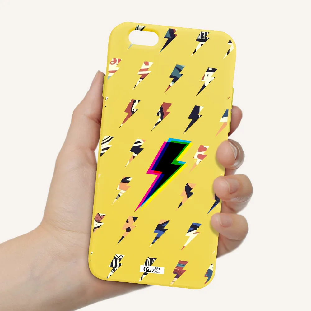 Thunder Glitch Apple iPhone 6 Silicone canary yellow Case