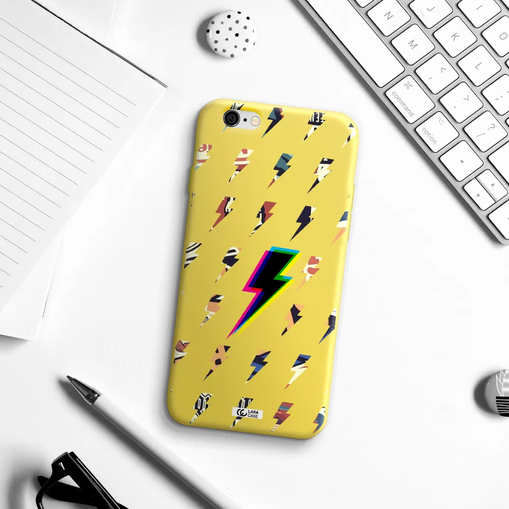 Thunder Glitch Apple iPhone 6 Silicone canary yellow Case
