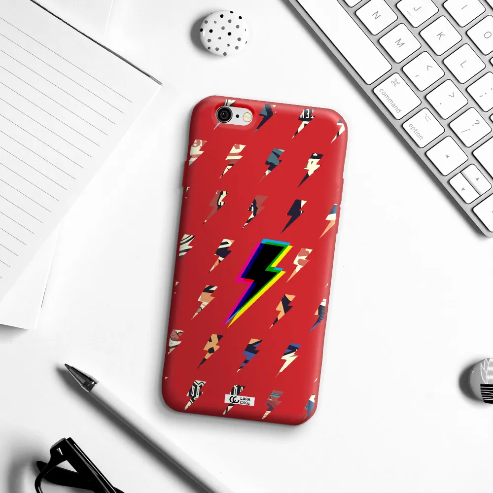 Thunder Glitch Apple iPhone 6 Silicone Imperial Red Case