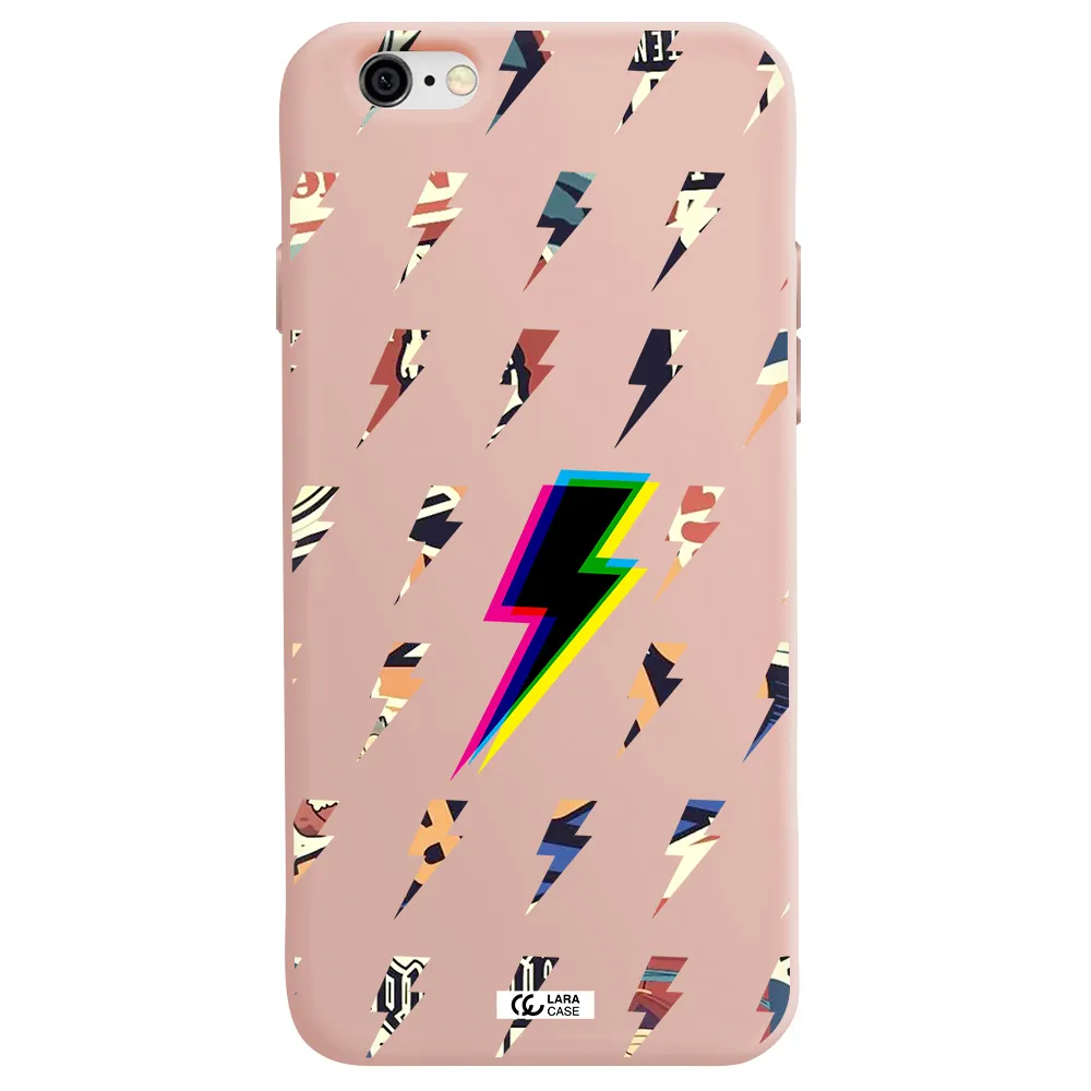 Thunder Glitch Apple iPhone 6 Silicone pastel pink Case