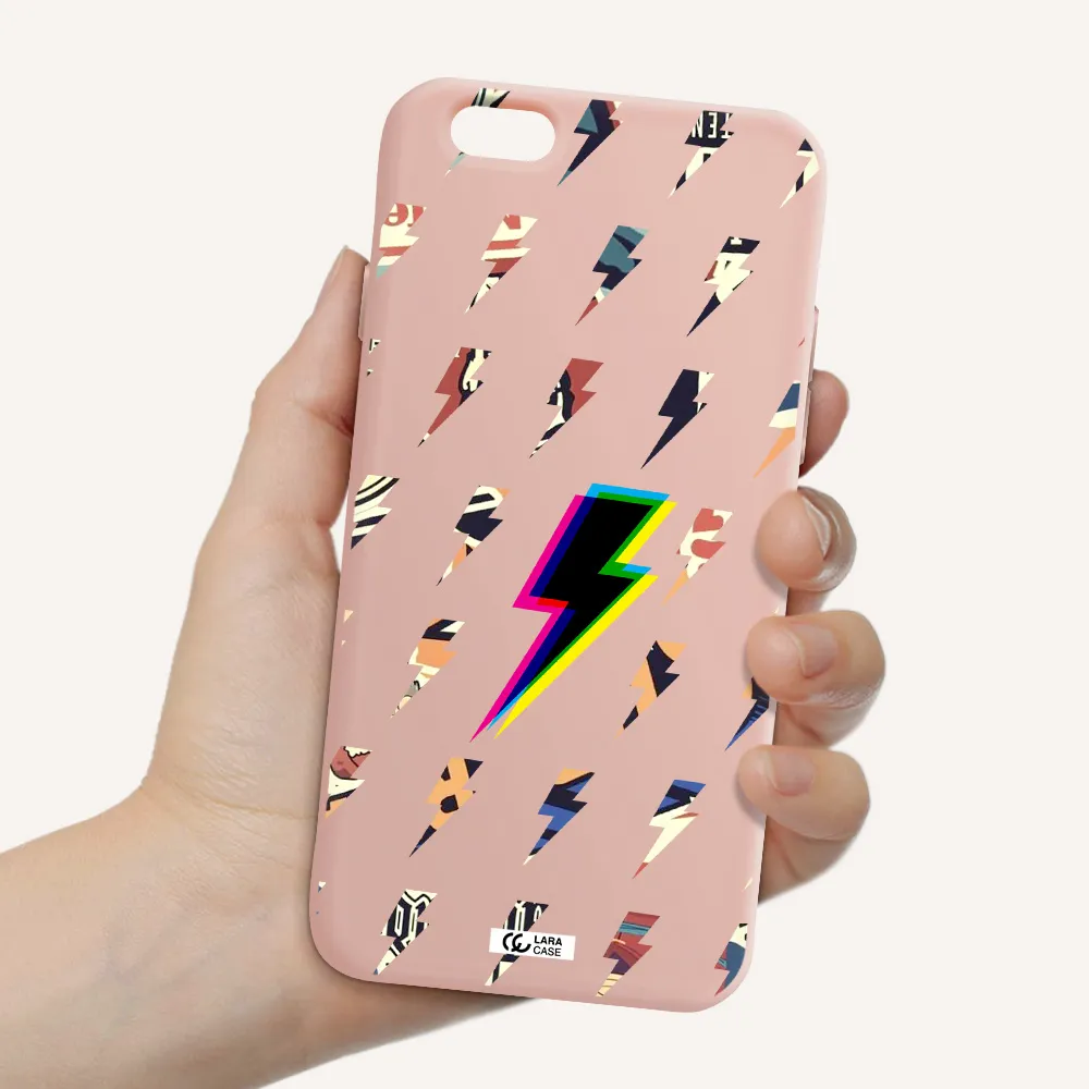 Thunder Glitch Apple iPhone 6 Silicone pastel pink Case