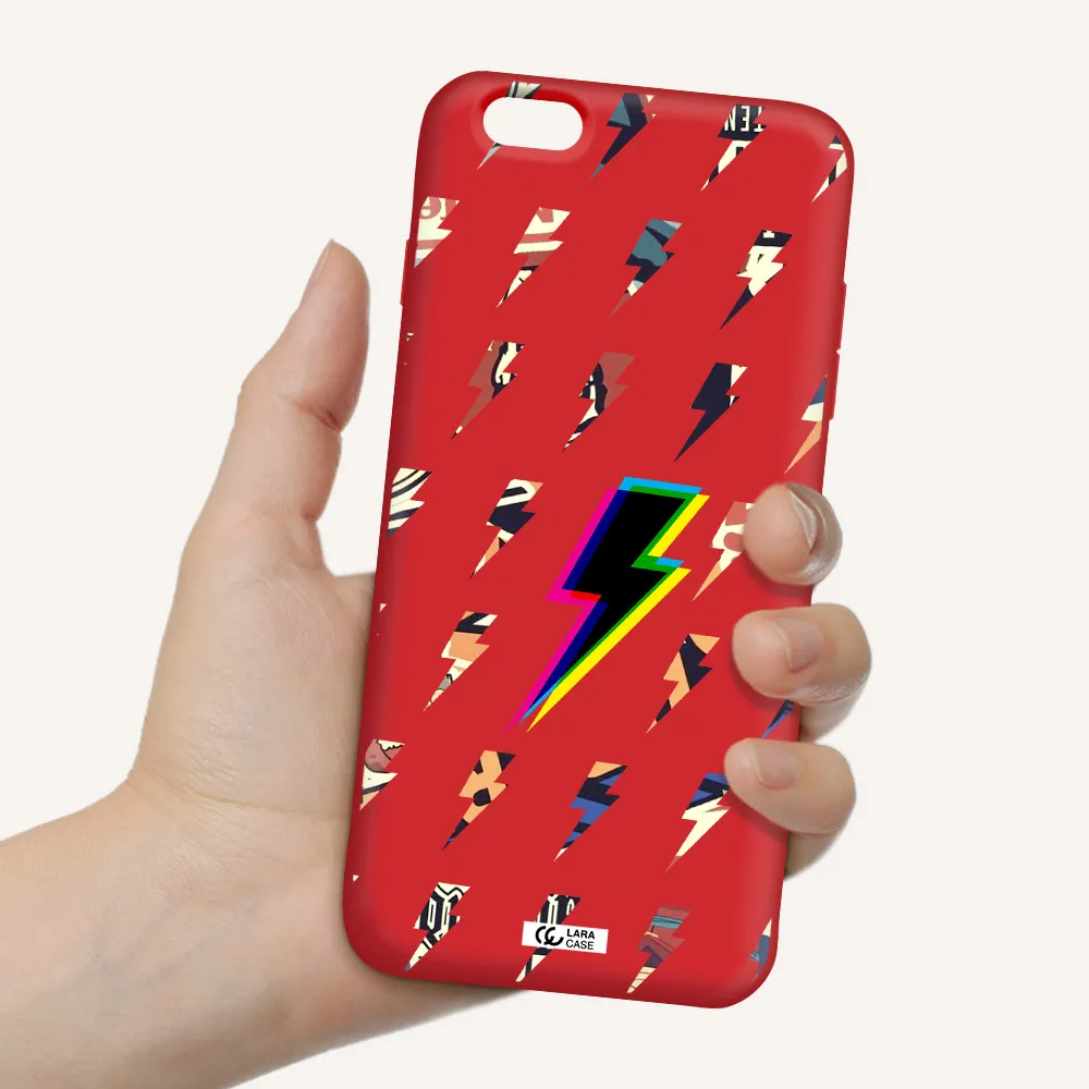 Thunder Glitch Apple iPhone 6S Silicone Imperial Red Case