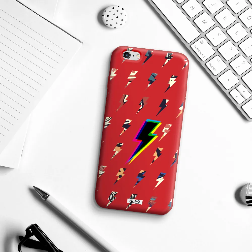 Thunder Glitch Apple iPhone 6S Silicone Imperial Red Case