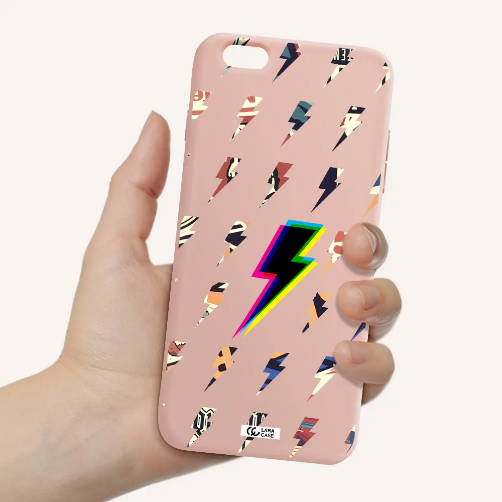Thunder Glitch Apple iPhone 6S Silicone pastel pink Case