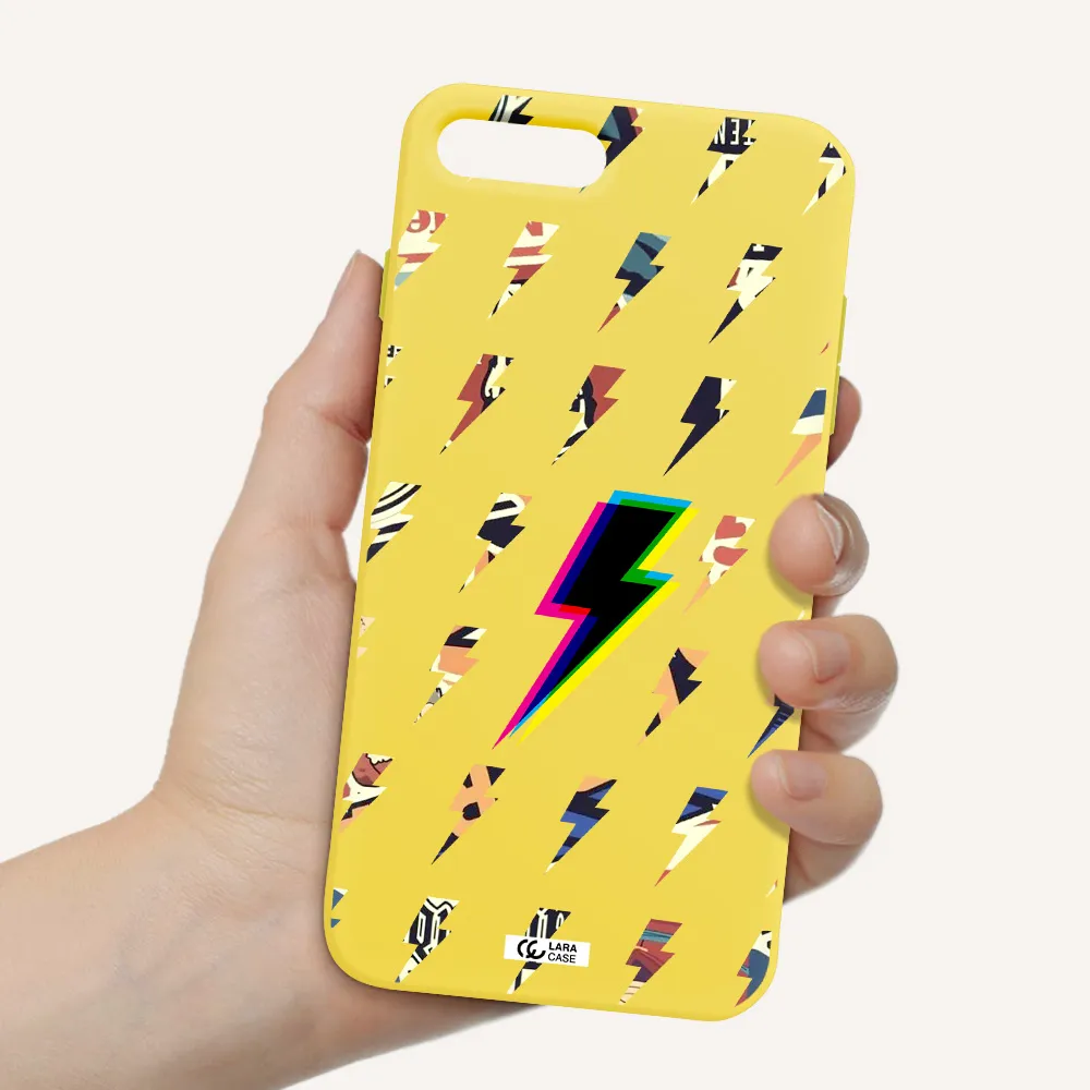 Thunder Glitch Apple iPhone 7 plus Silicone canary yellow Case
