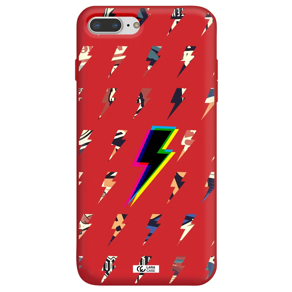Thunder Glitch Apple iPhone 7 plus Silicone Imperial Red Case