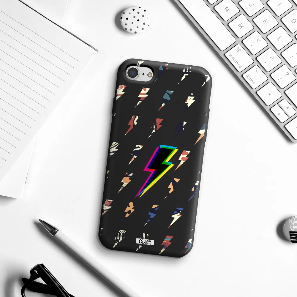 Thunder Glitch Apple iPhone 7 Silicone black Case