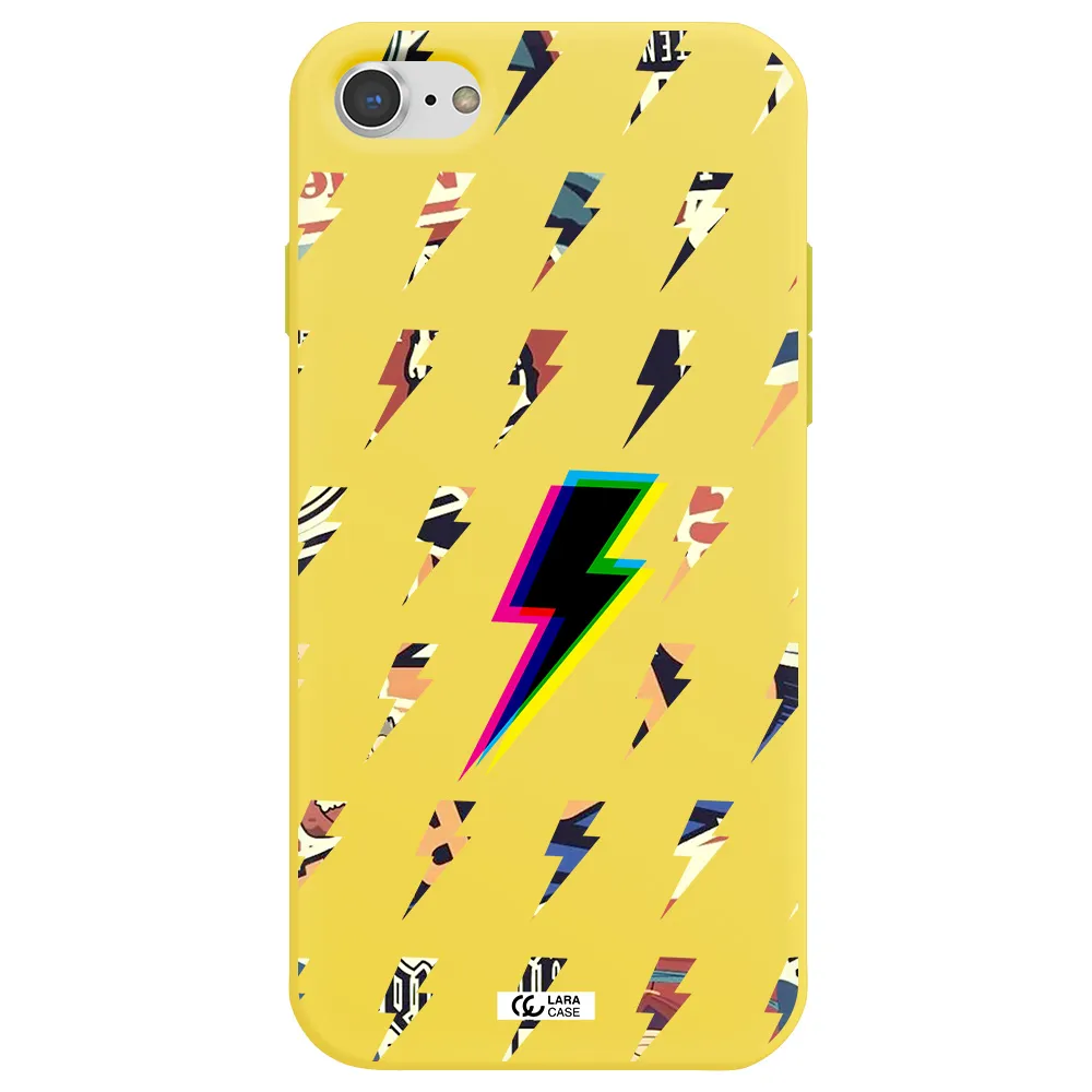 Thunder Glitch Apple iPhone 7 Silicone canary yellow Case