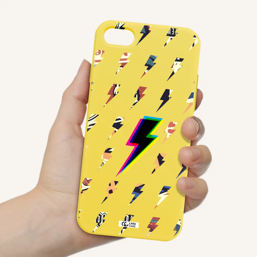 Thunder Glitch Apple iPhone 7 Silicone canary yellow Case