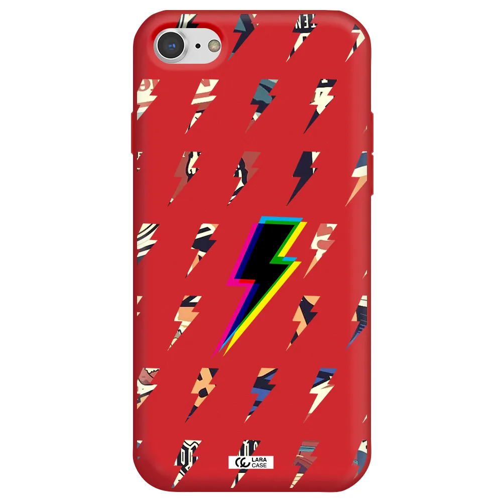 Thunder Glitch Apple iPhone 7 Silicone Imperial Red Case