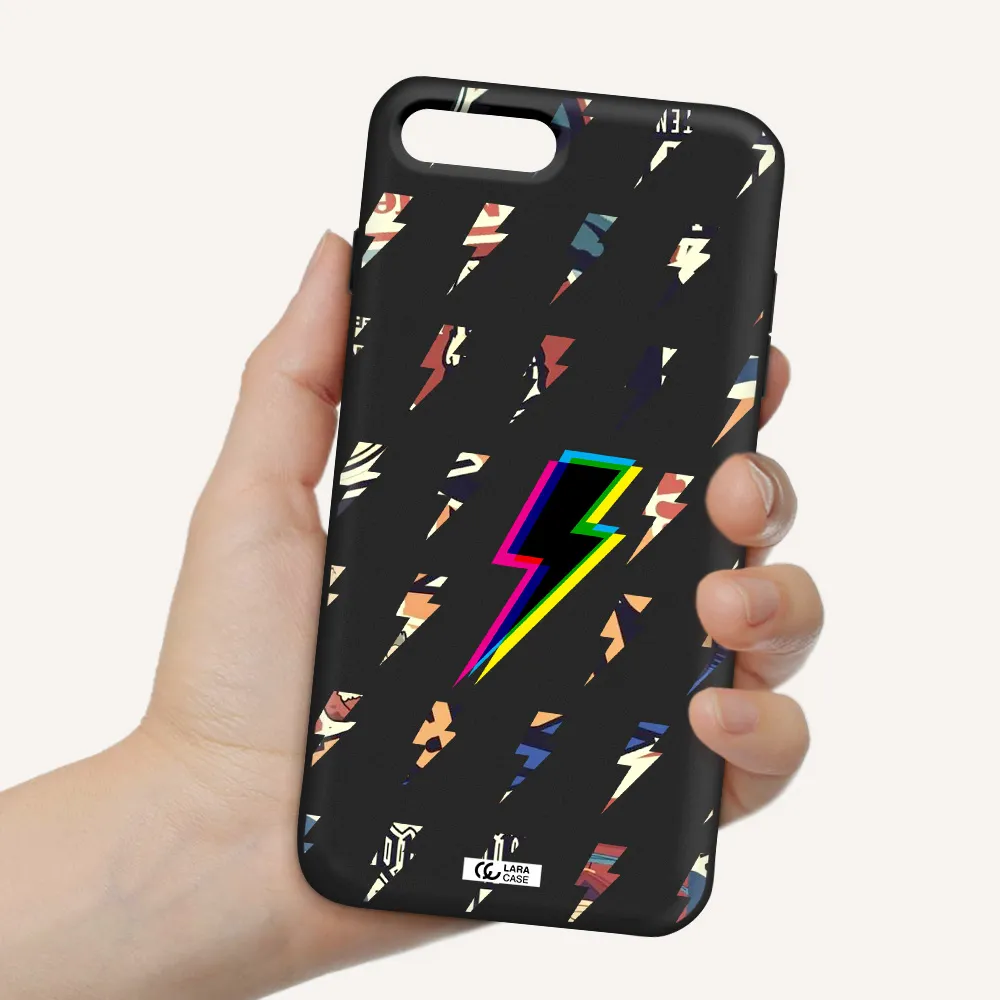 Thunder Glitch Apple iPhone 8 plus Silicone black Case