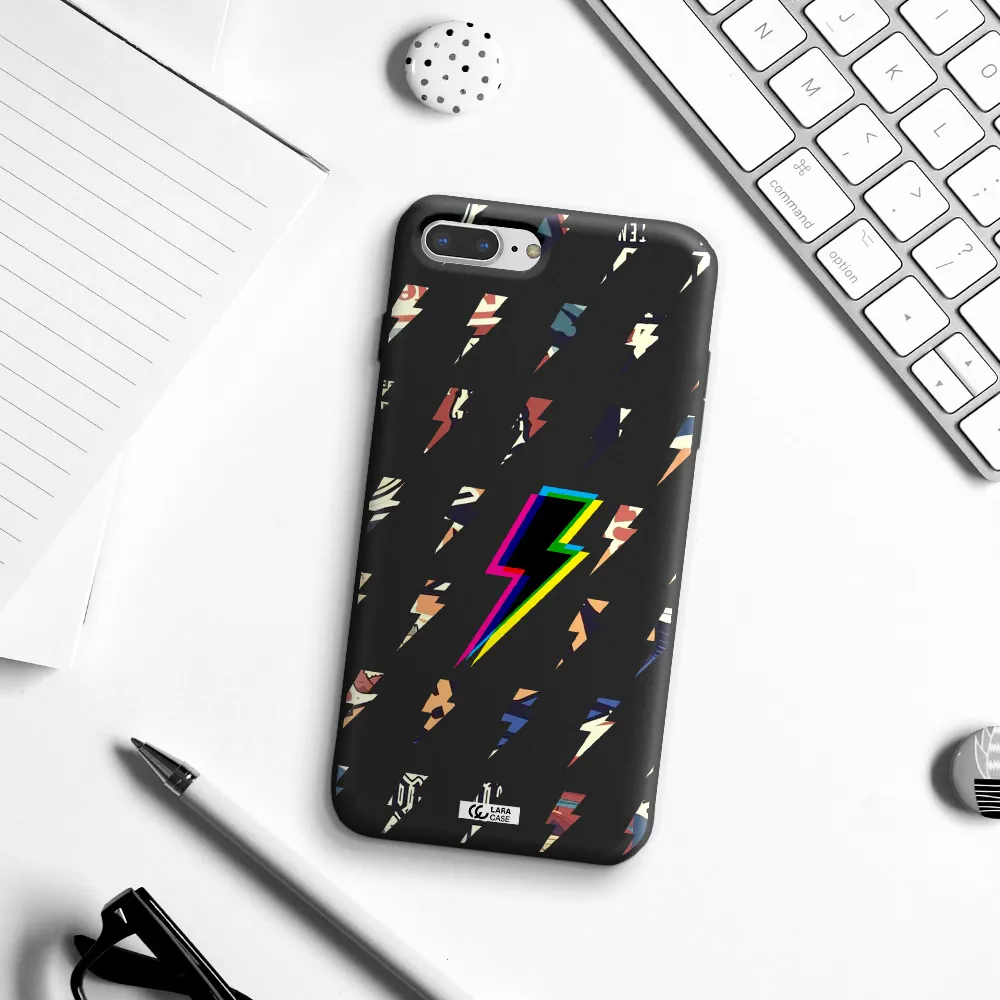 Thunder Glitch Apple iPhone 8 plus Silicone black Case