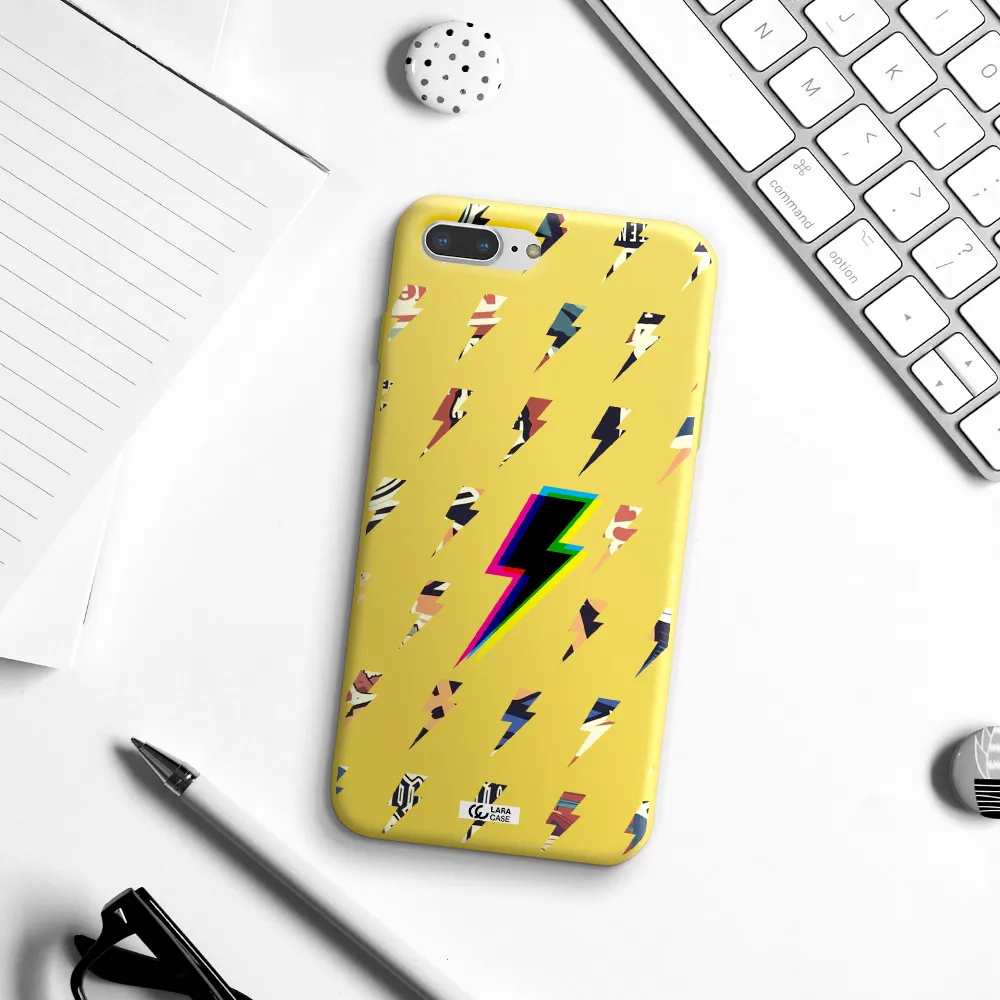 Thunder Glitch Apple iPhone 8 plus Silicone canary yellow Case