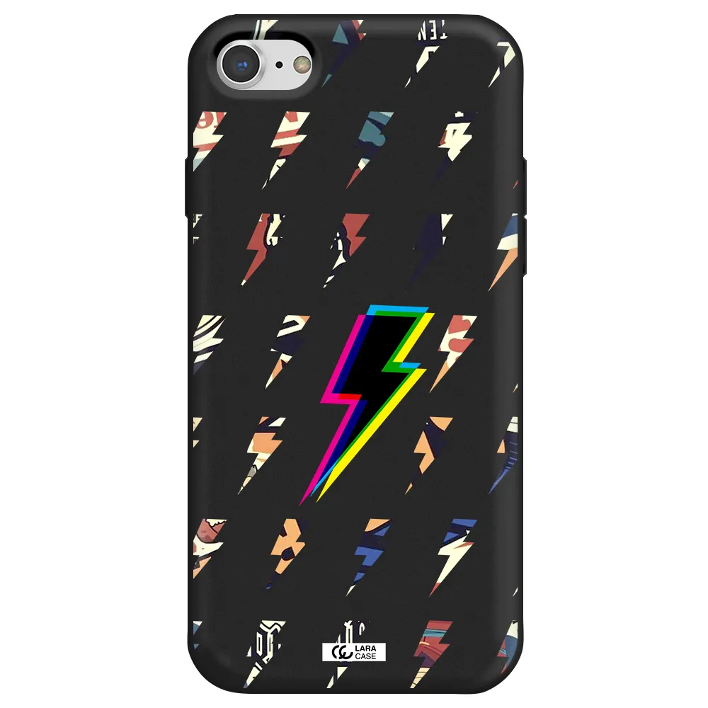 Thunder Glitch Apple iPhone 8 Silicone black Case