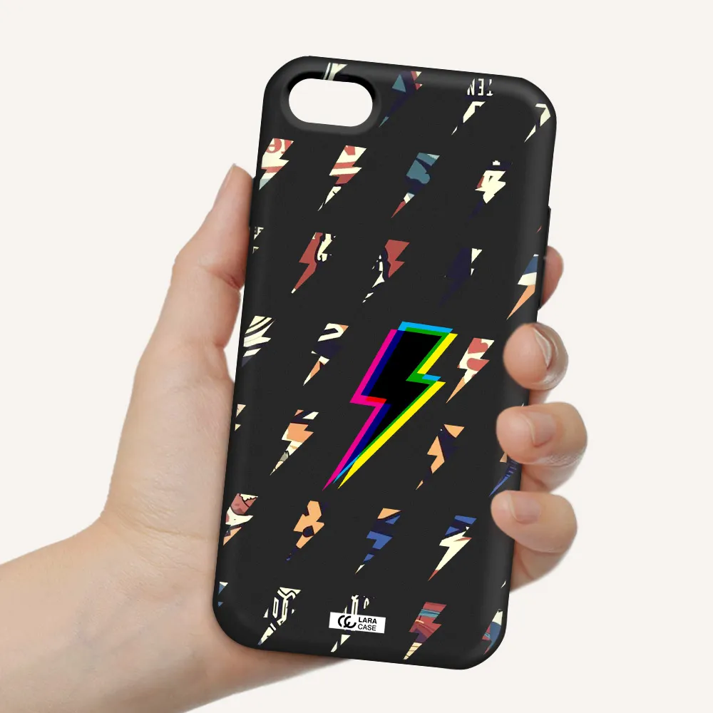 Thunder Glitch Apple iPhone 8 Silicone black Case