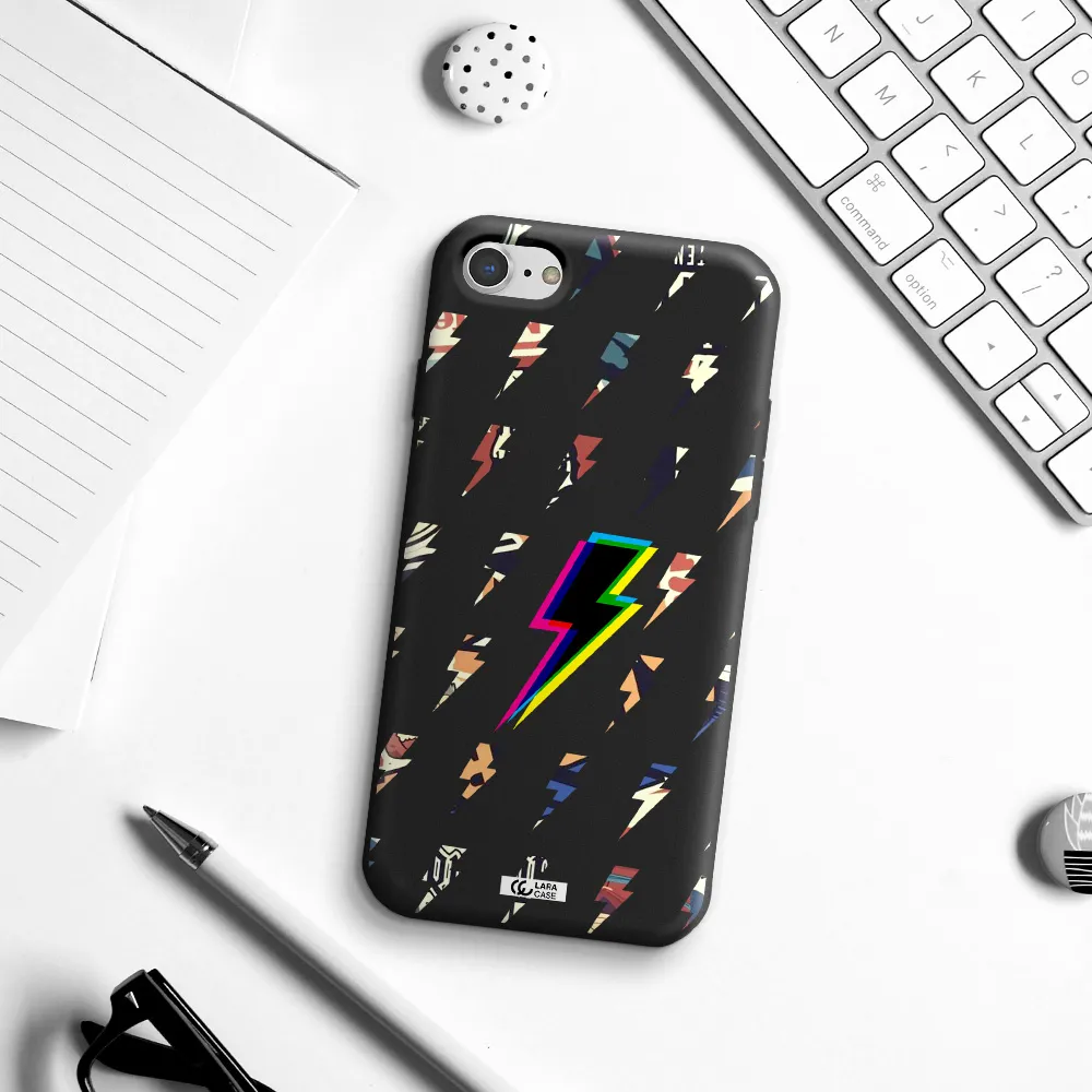 Thunder Glitch Apple iPhone 8 Silicone black Case