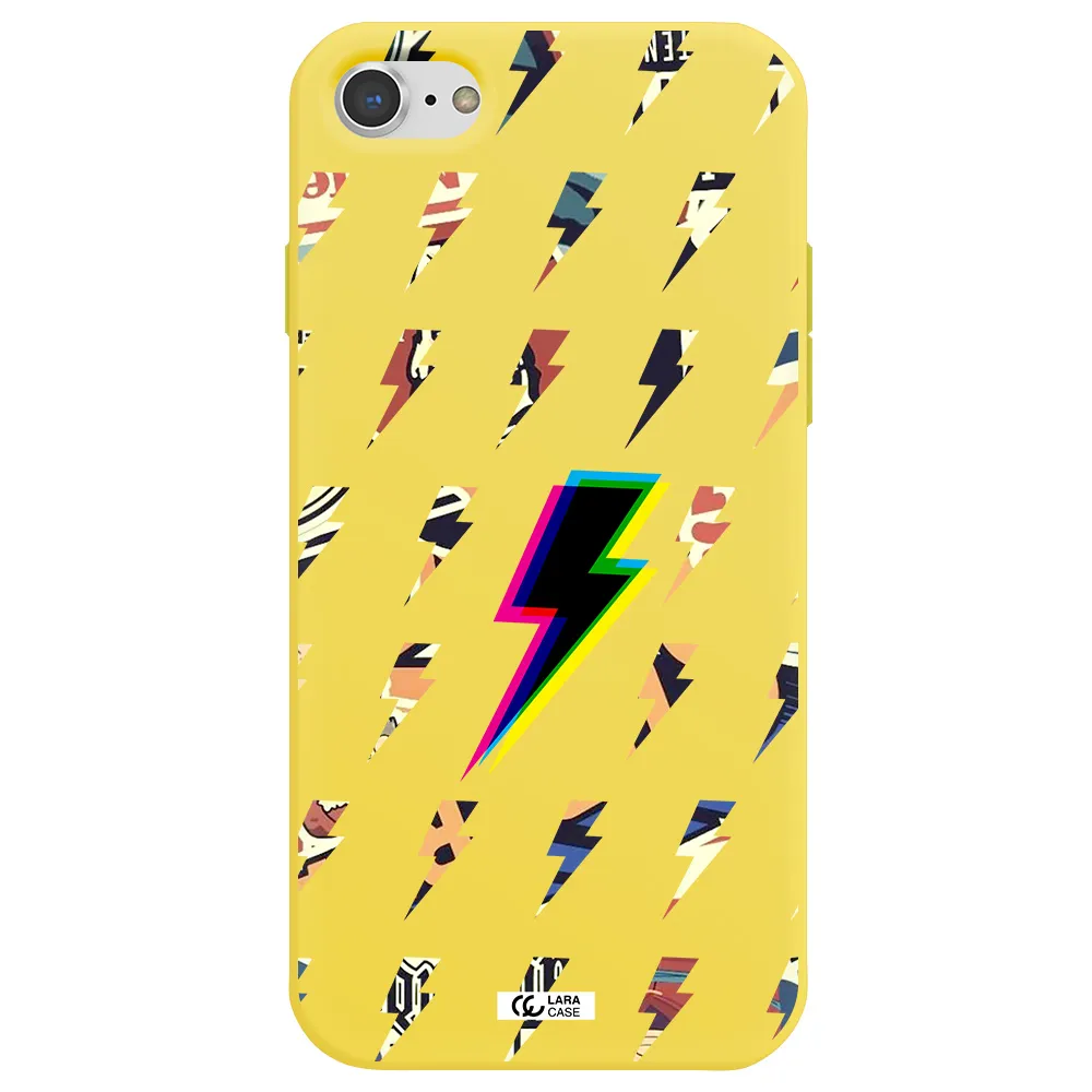 Thunder Glitch Apple iPhone 8 Silicone canary yellow Case