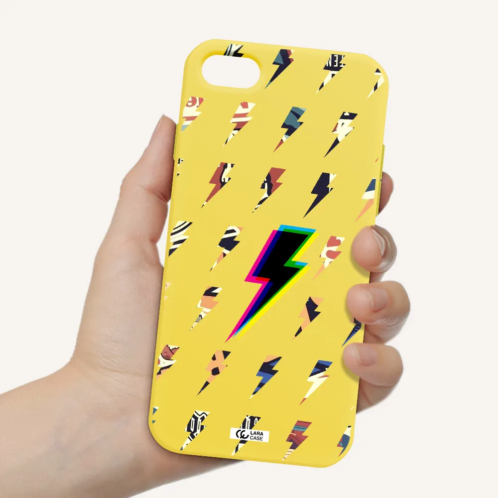 Thunder Glitch Apple iPhone 8 Silicone canary yellow Case