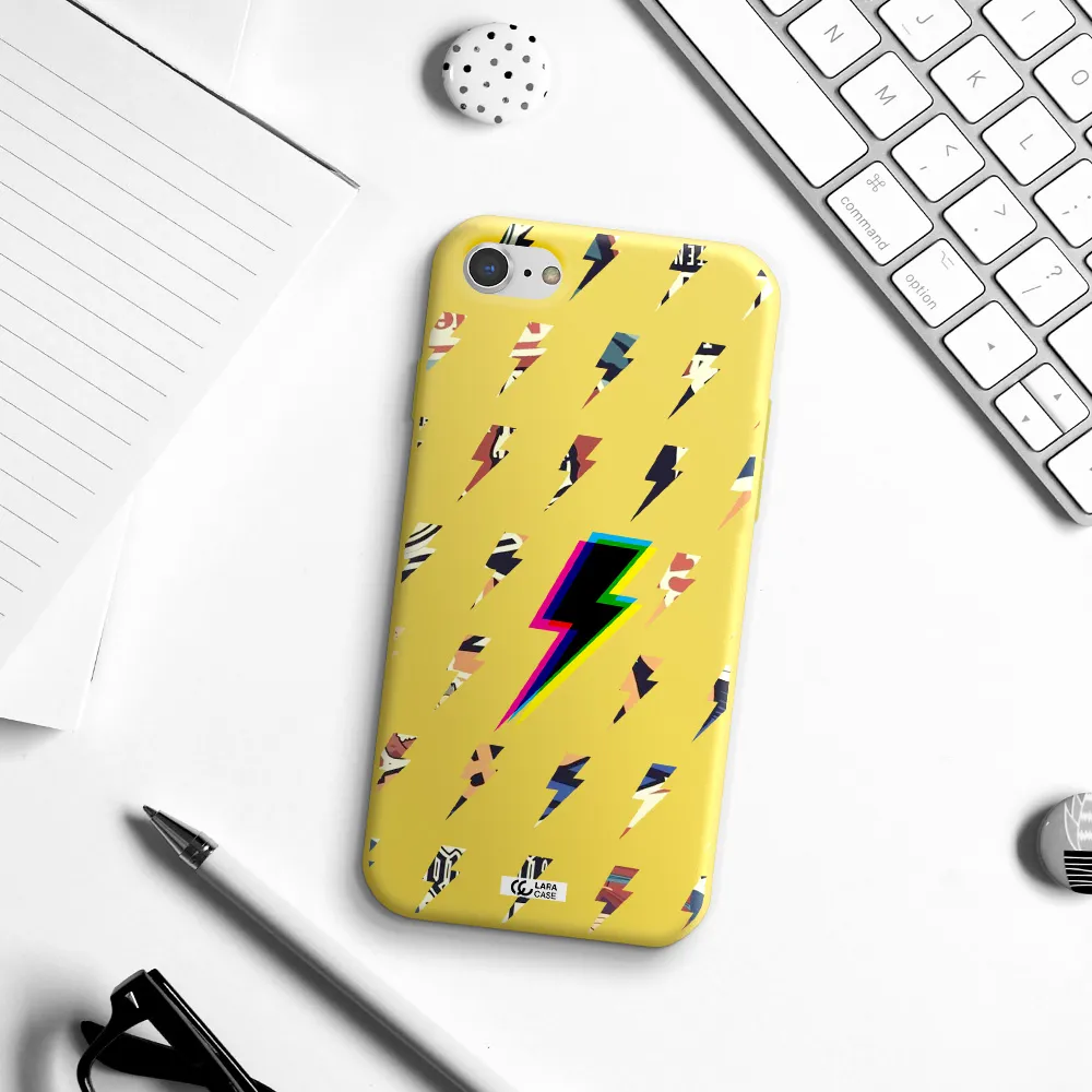 Thunder Glitch Apple iPhone 8 Silicone canary yellow Case