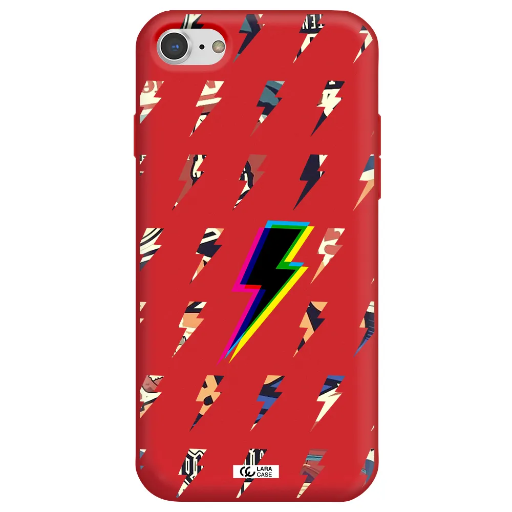 Thunder Glitch Apple iPhone 8 Silicone Imperial Red Case