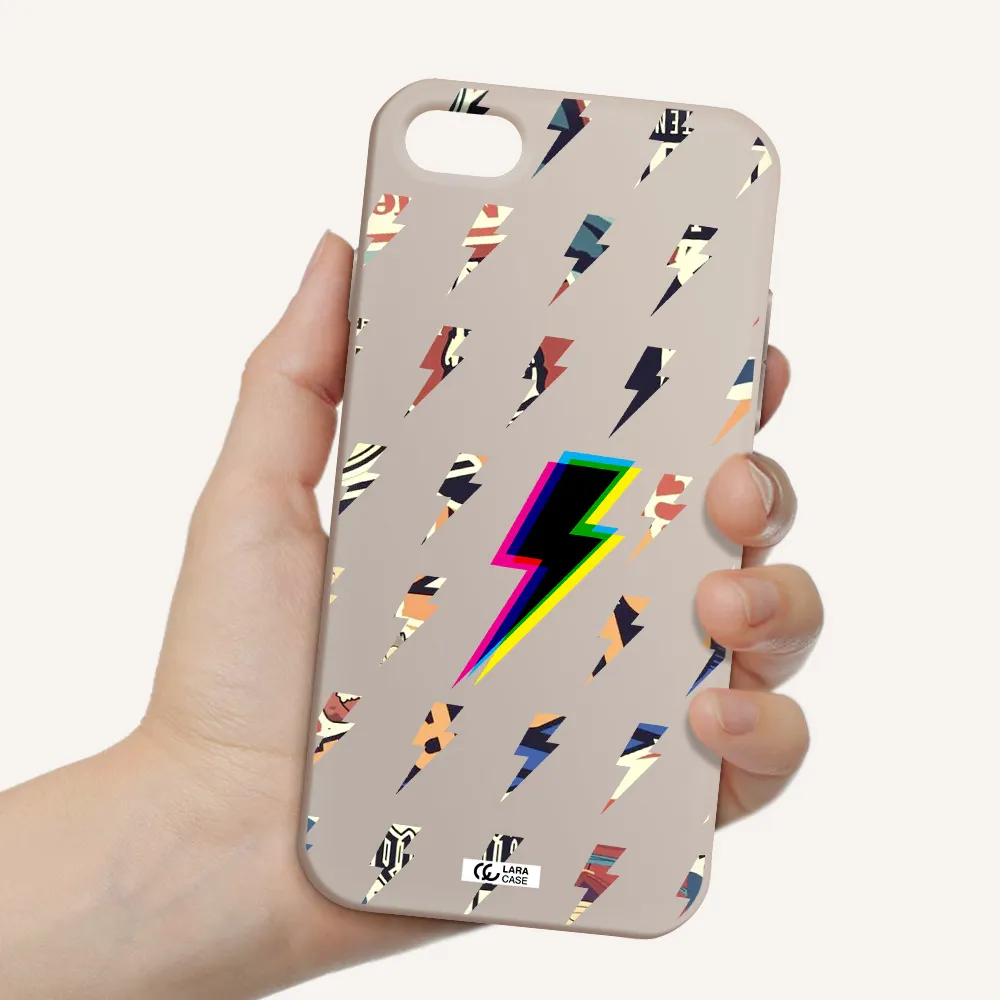 Thunder Glitch Apple iPhone 8 Silicone Stone Case
