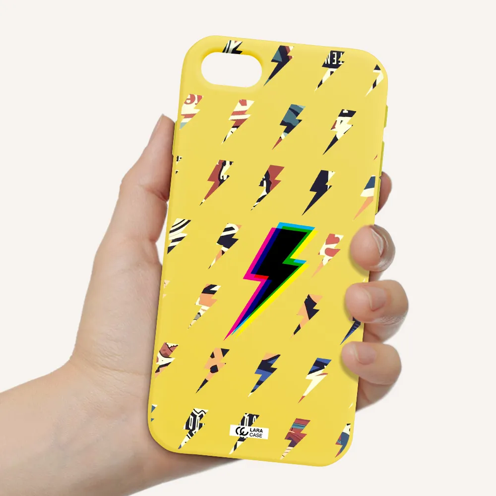 Thunder Glitch Apple iPhone se 2020 Silicone canary yellow Case