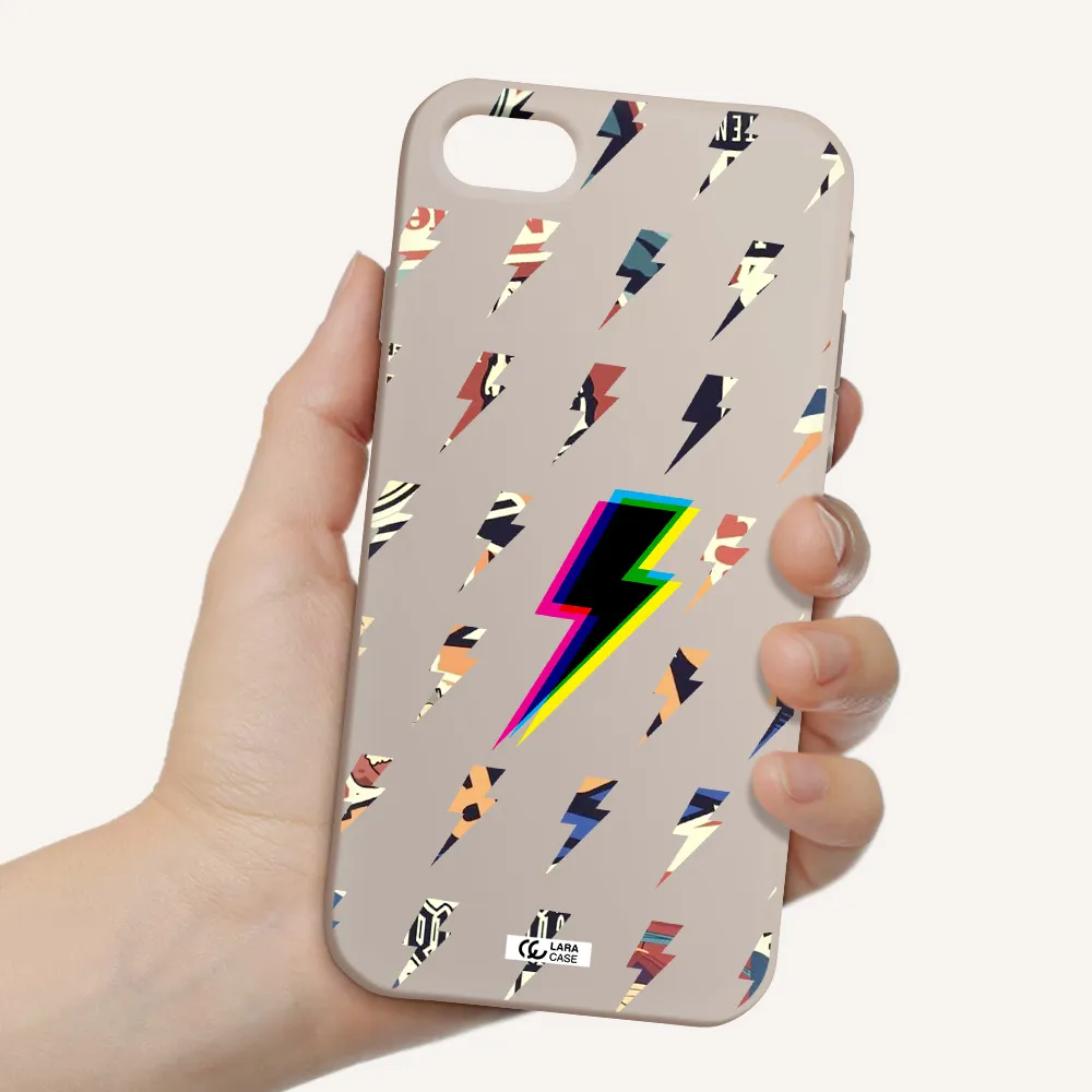 Thunder Glitch Apple iPhone se 2020 Silicone Stone Case