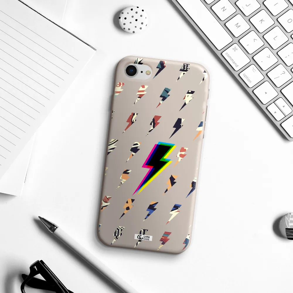 Thunder Glitch Apple iPhone se 2020 Silicone Stone Case