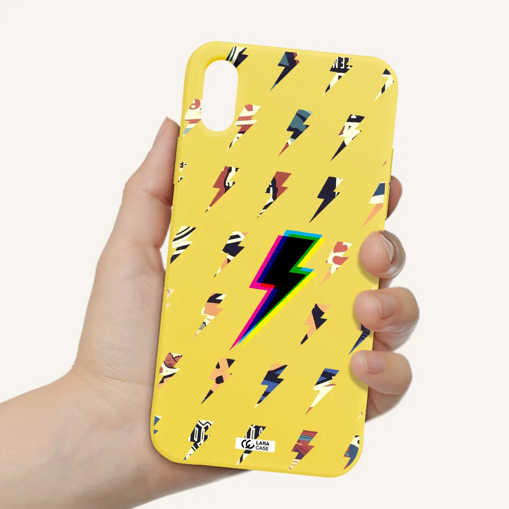 Thunder Glitch Apple iPhone X Silicone canary yellow Case