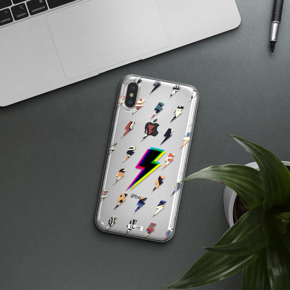 Thunder Glitch Apple iPhone XS Clear TPU Case