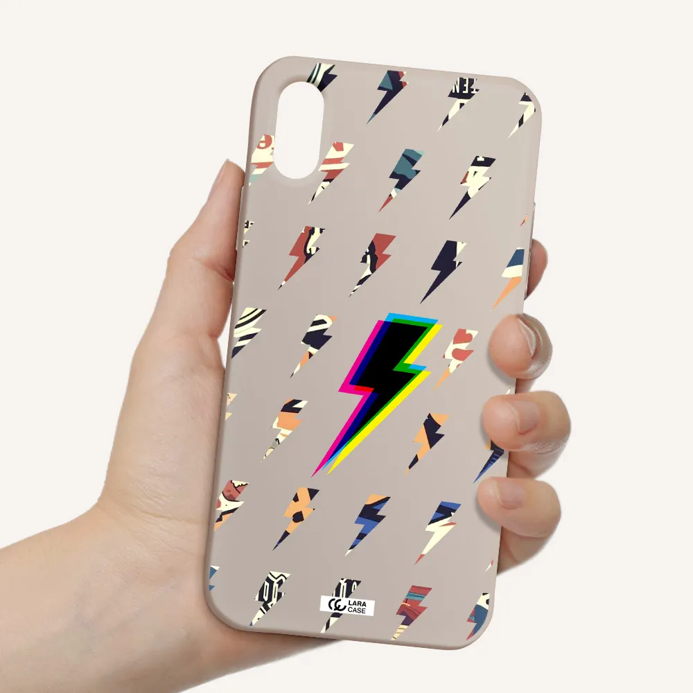 Thunder Glitch Apple iPhone XS Silicone Stone Case