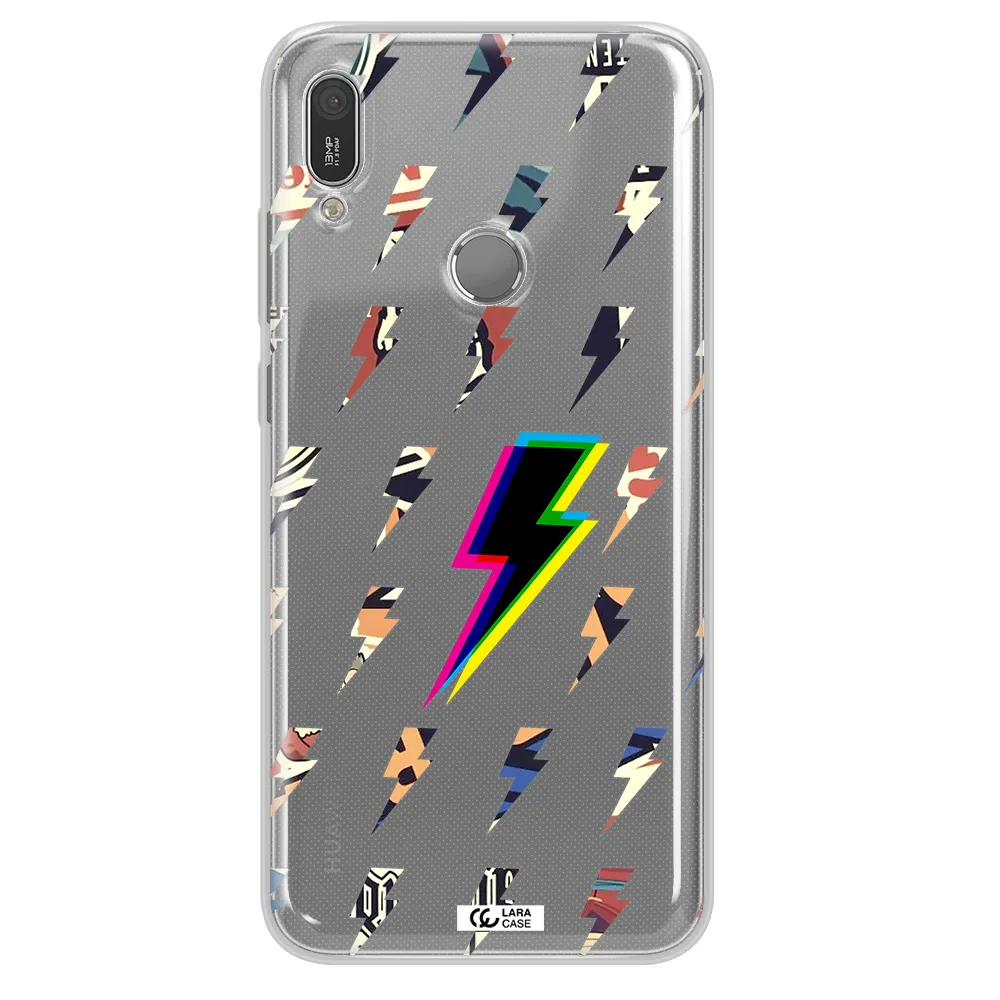 Thunder Glitch Huawei Y6 2019 Clear TPU Case