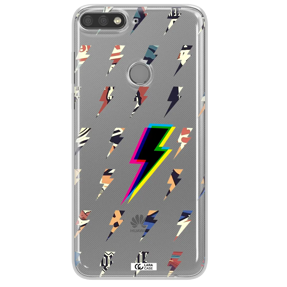 Thunder Glitch Huawei Y7 Prime 2018 Clear TPU Case
