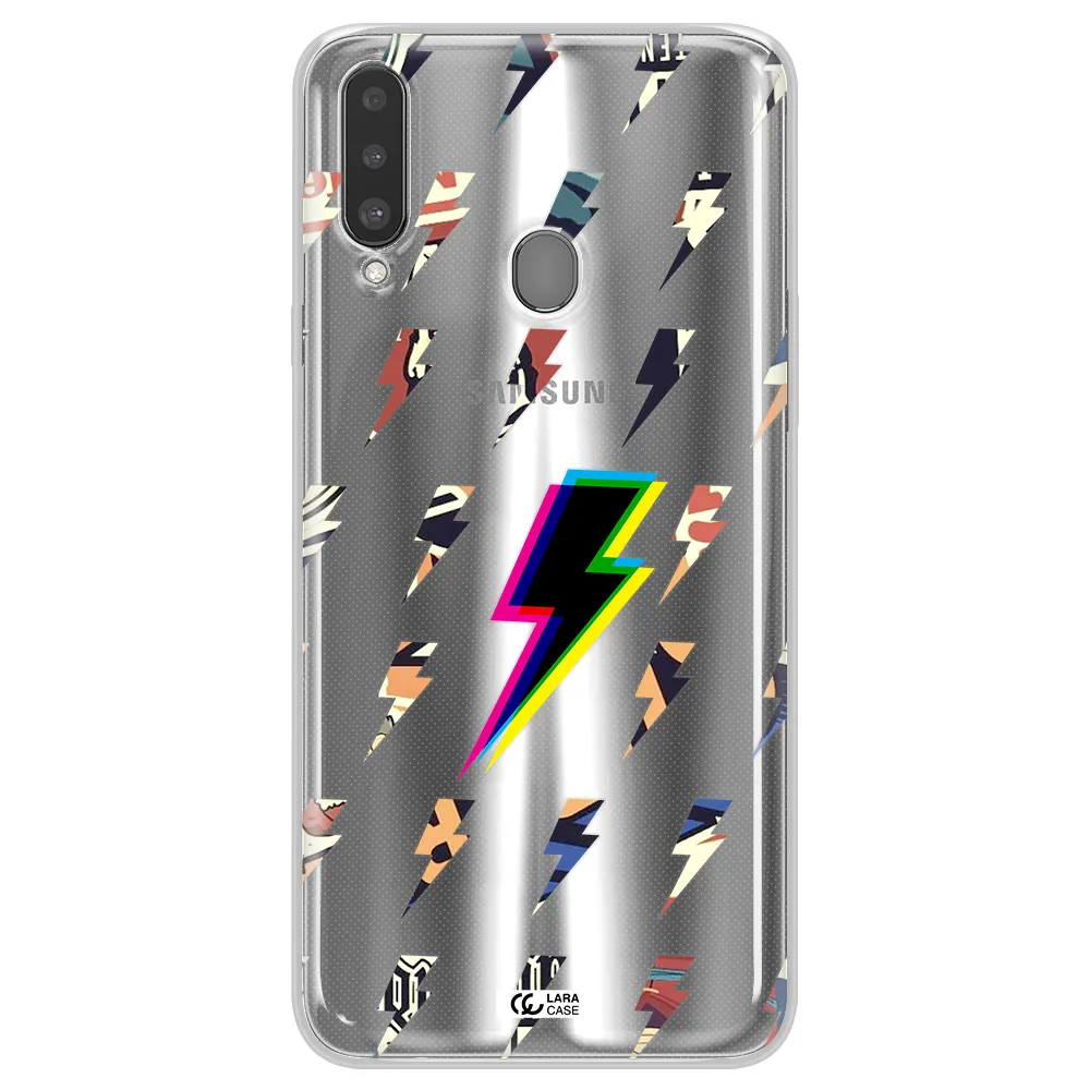 Thunder Glitch Samsung A20S Clear TPU Case