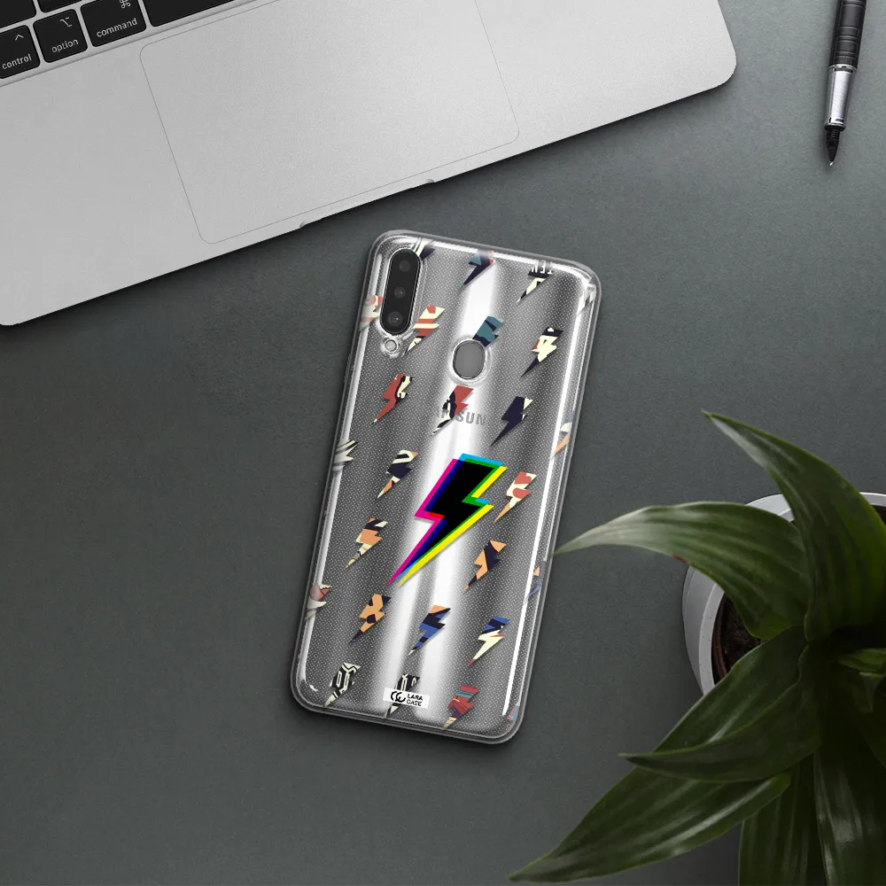 Thunder Glitch Samsung A20S Clear TPU Case