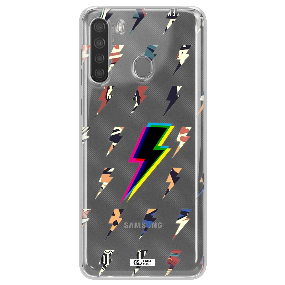 Thunder Glitch Samsung A21 Clear TPU Case