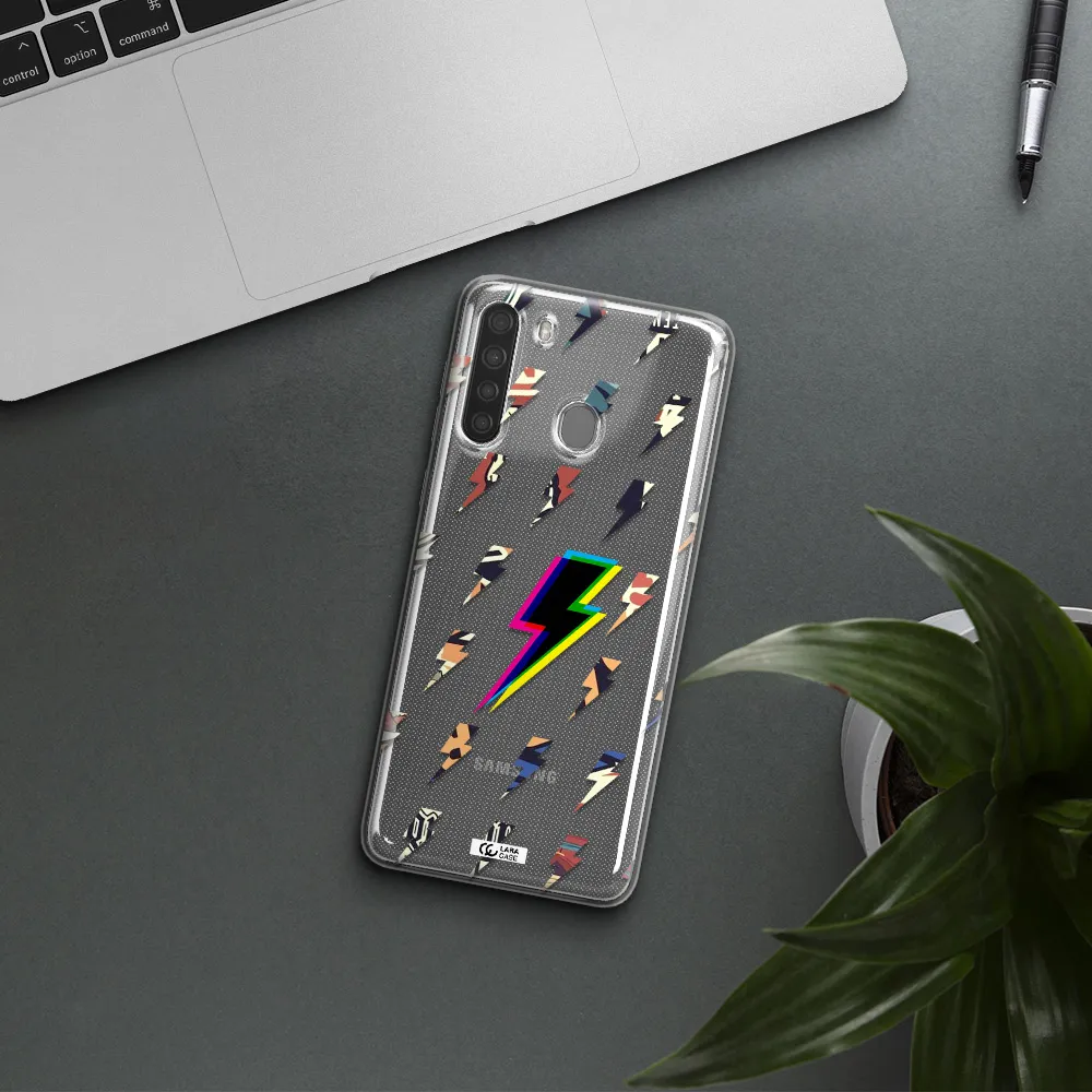 Thunder Glitch Samsung A21 Clear TPU Case