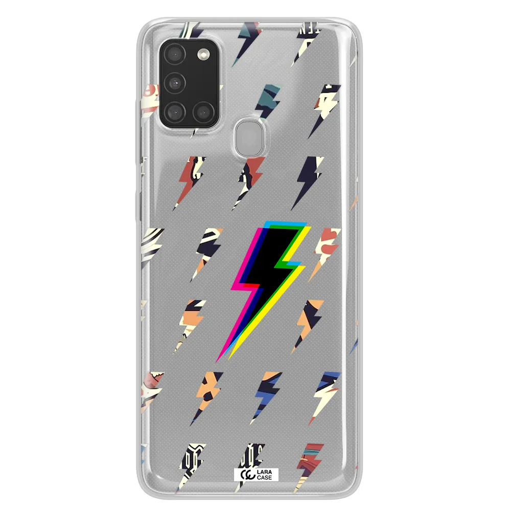 Thunder Glitch Samsung A21S Clear TPU Case