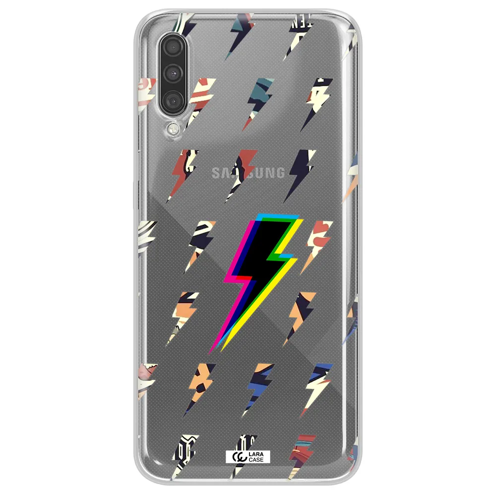 Thunder Glitch Samsung A30S Clear TPU Case