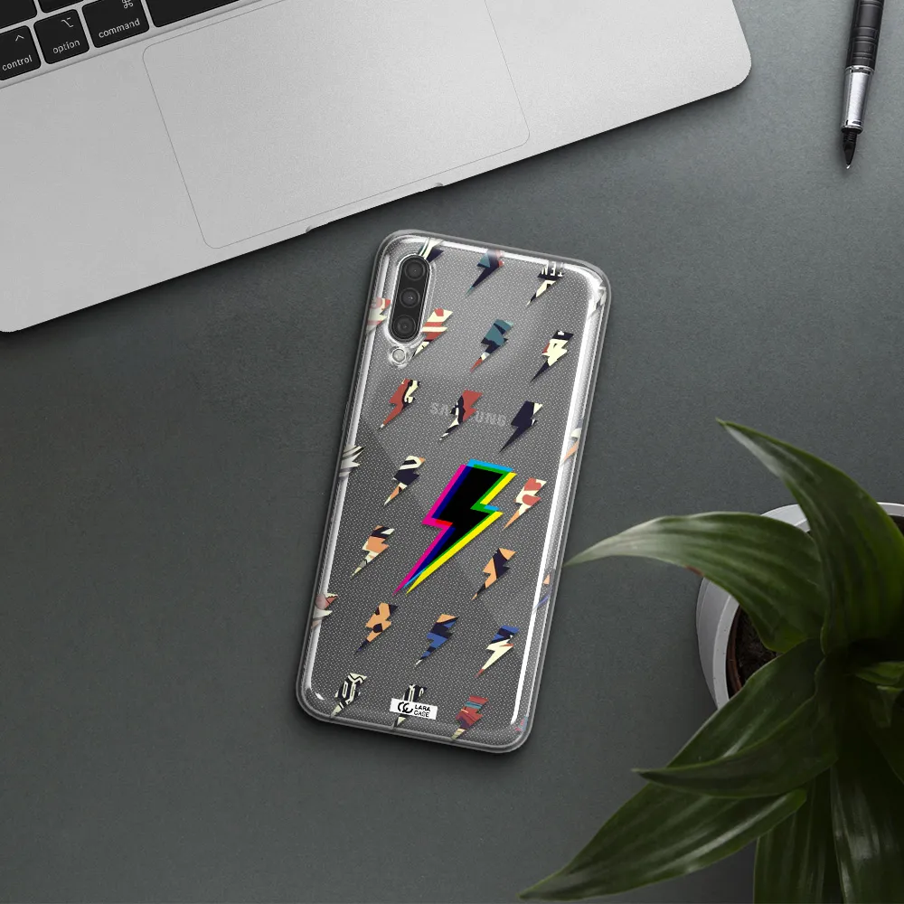 Thunder Glitch Samsung A30S Clear TPU Case
